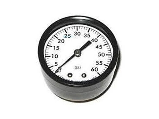 Super-Pro 2" Steel Pressure Gauge 0.25" 0-60 PSI Back Mount 80860BU