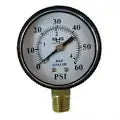 Super-Pro 2" Steel Pressure Gauge 0.25" 0-60 PSI Bottom Mount