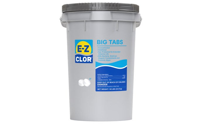 E-Z Clor 50 lb 3" 8 oz Big Tabs Sanitizer Unwrapped Pail