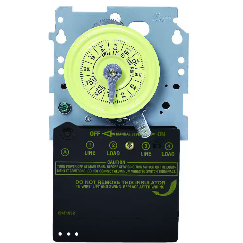 Intermatic T100 24-Hour DPST Mechanical Time Switch Mechanism, 208–277V T104M